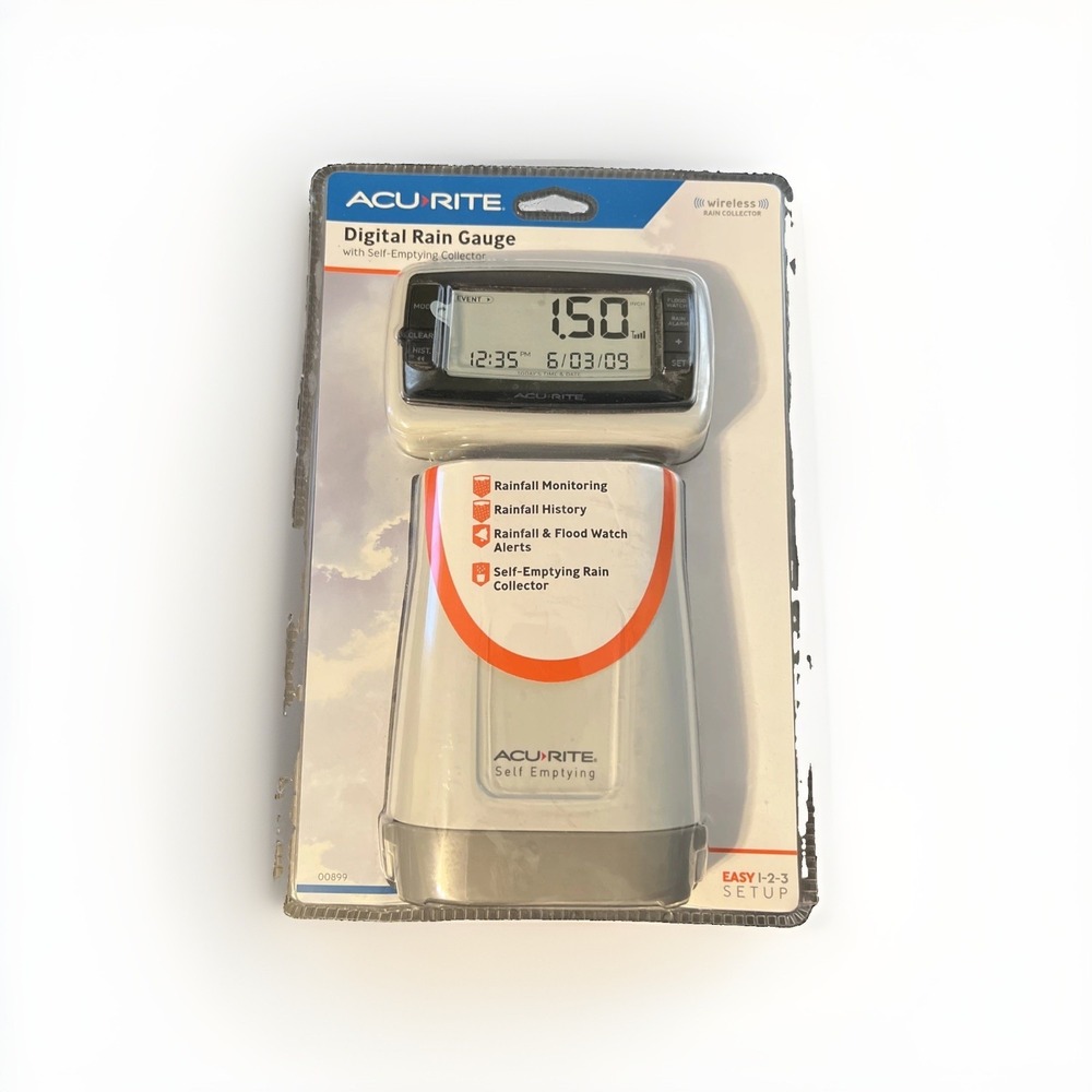Acurite Wireless Digital Rain Gauge Self-Emptying Collector Rainfall